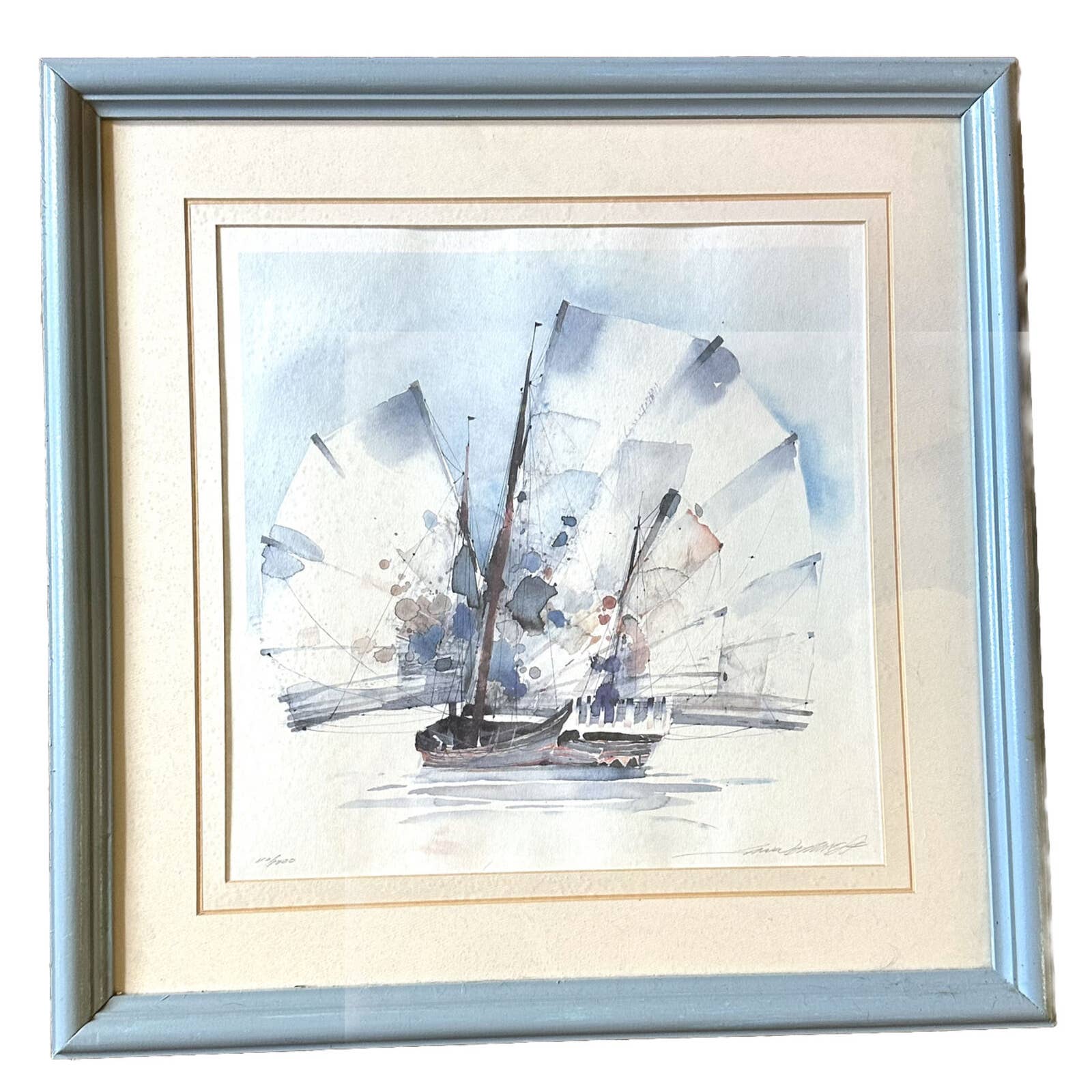 Drifting Boat Limited Edition 110/1000 & Signed “22in X 22in”