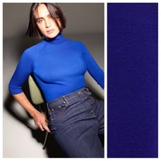 NWOT. Zara Blue Viscose Blend High Collar Sweater with 3/4 sleeves. Size M.