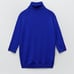 NWOT. Zara Blue Viscose Blend High Collar Sweater with 3/4 sleeves. Size M.