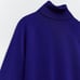 NWOT. Zara Blue Viscose Blend High Collar Sweater with 3/4 sleeves. Size M.