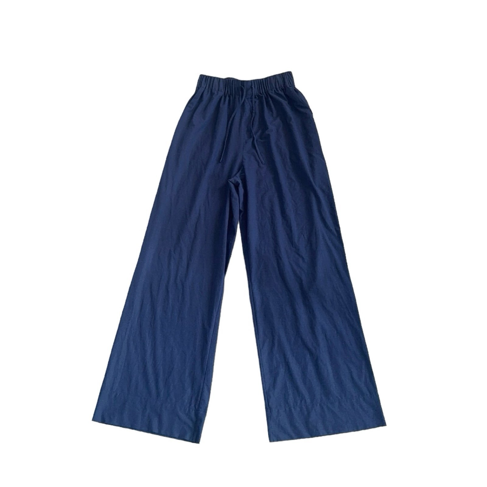 NWOT Carbon38 Navy Blue Relaxed Wide Leg Drawstring Pants Trousers XS