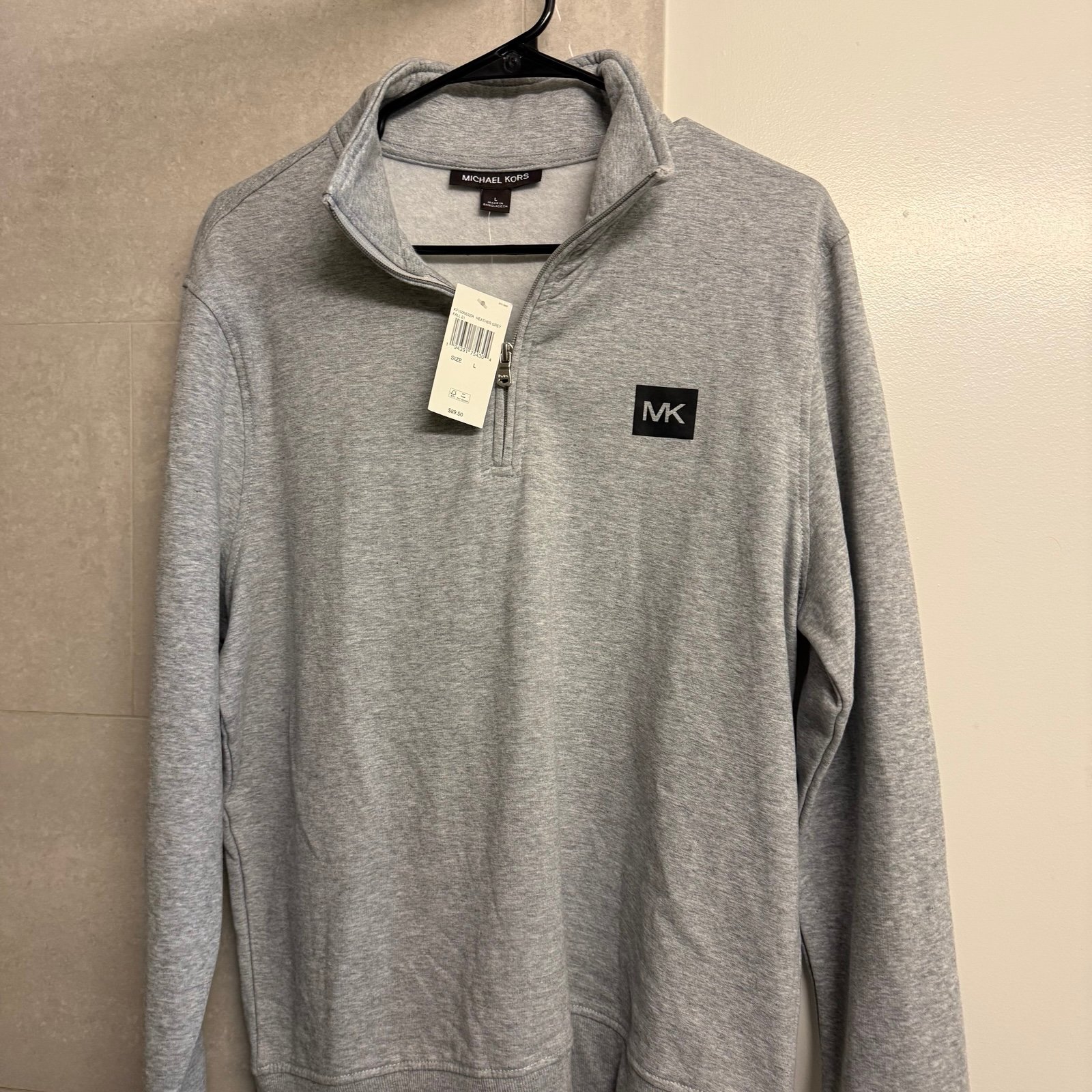 NWT Michael Kors Quarter Zip - Gray - Men’s L