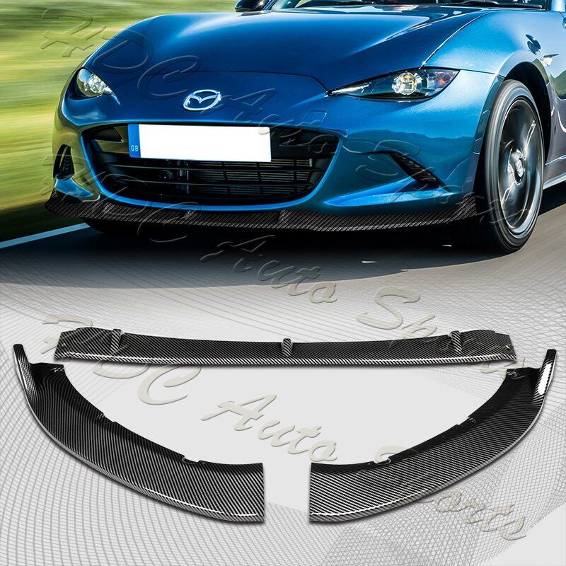 For 2016-2021 Mazda Miata MX-5 MP-Style Carbon Look Front Bumper Body Kit Lip