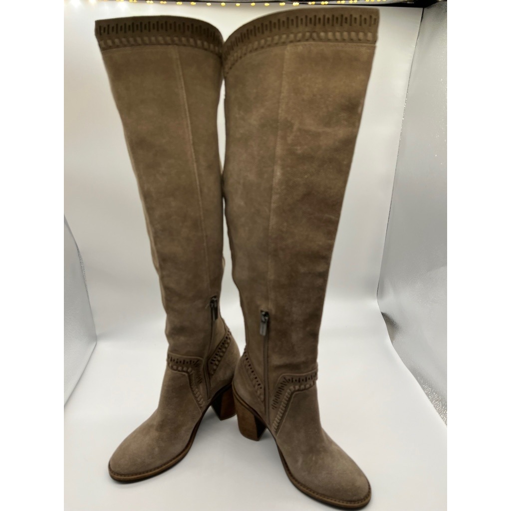 Vince Camuto Madolee Womens Over The Knee Boots - Gray Suede - Size 5.5