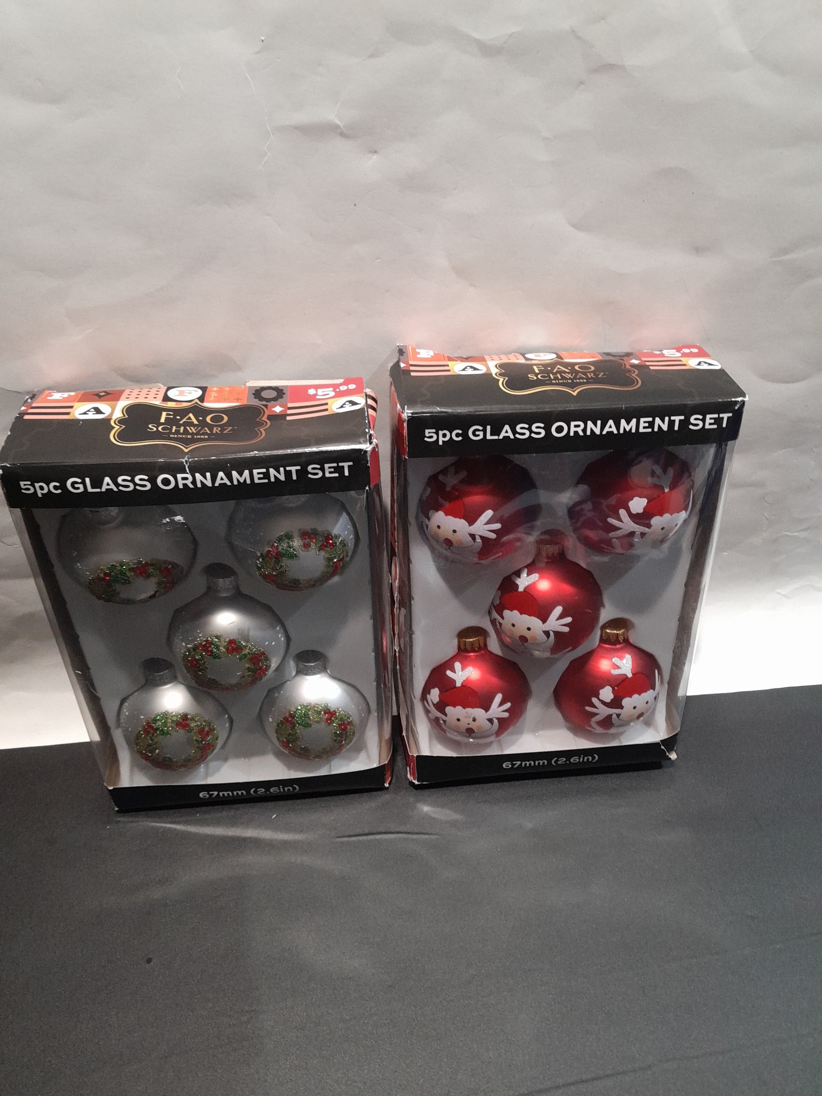 Glass Ornaments, At Home FAO Schwarz lot of 10