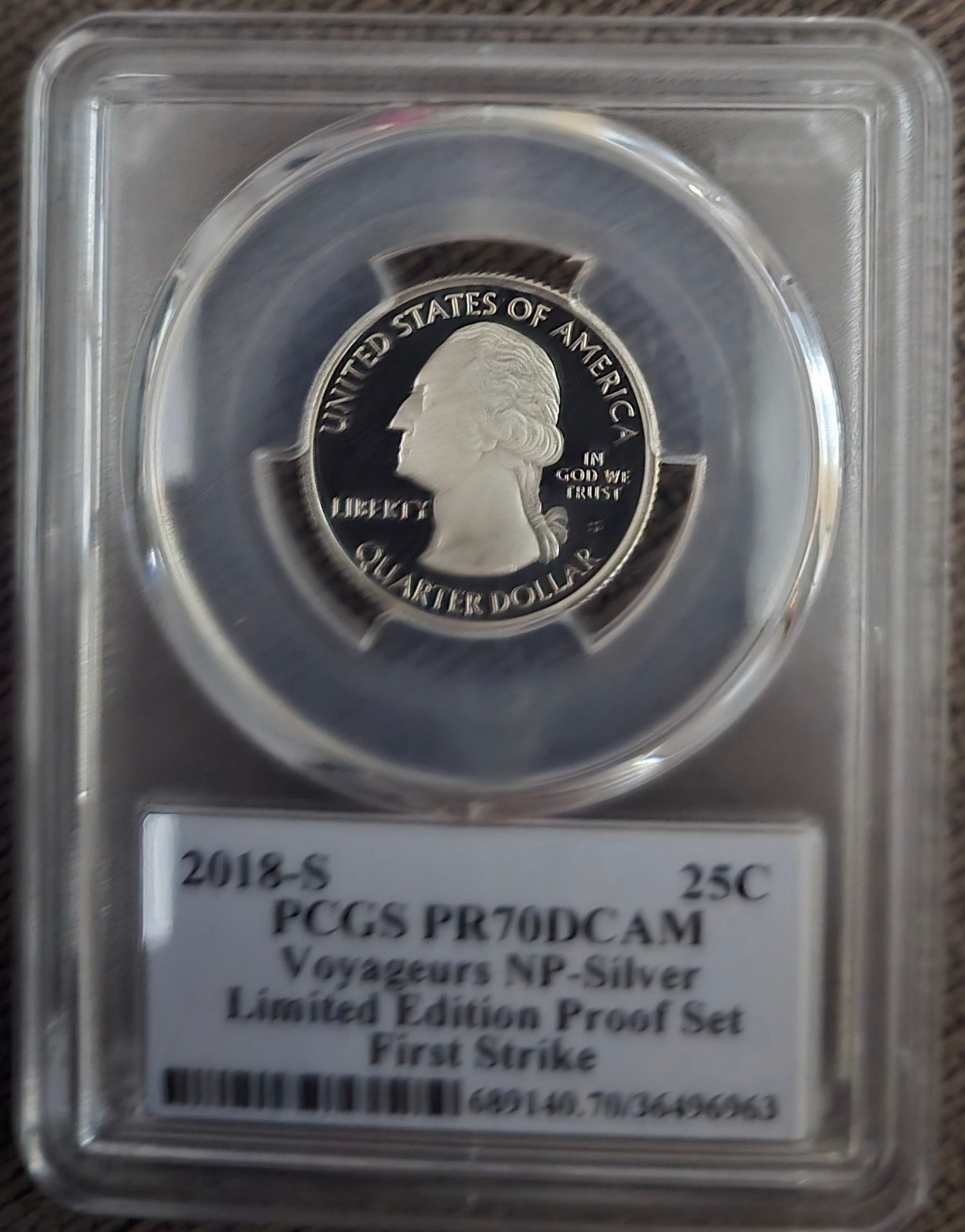 2018 S 25C Silver Voyageurs NP L E First Strike Cleveland Native PCGS PR70DCAM