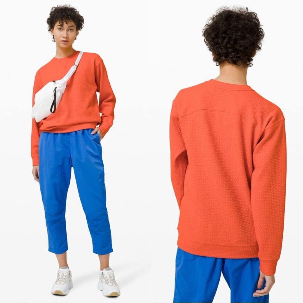Lululemon All Yours Crew *Bubble Dot Heathered Brick / White W3DOGS Size 12/14