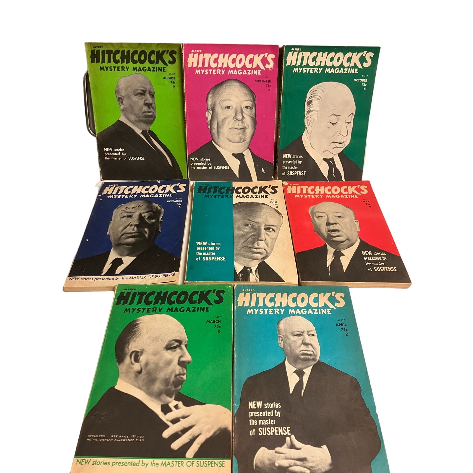 Alfred Hitchcock Mystery Magazine Lot 1974 Vintage, Thriller, Horror, VTG, 70s