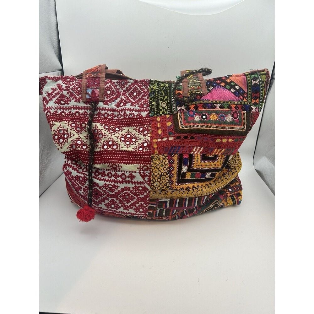 Crewel Embroidered Overnight Travel Bag Tote Market Bag Made In India Beautiful