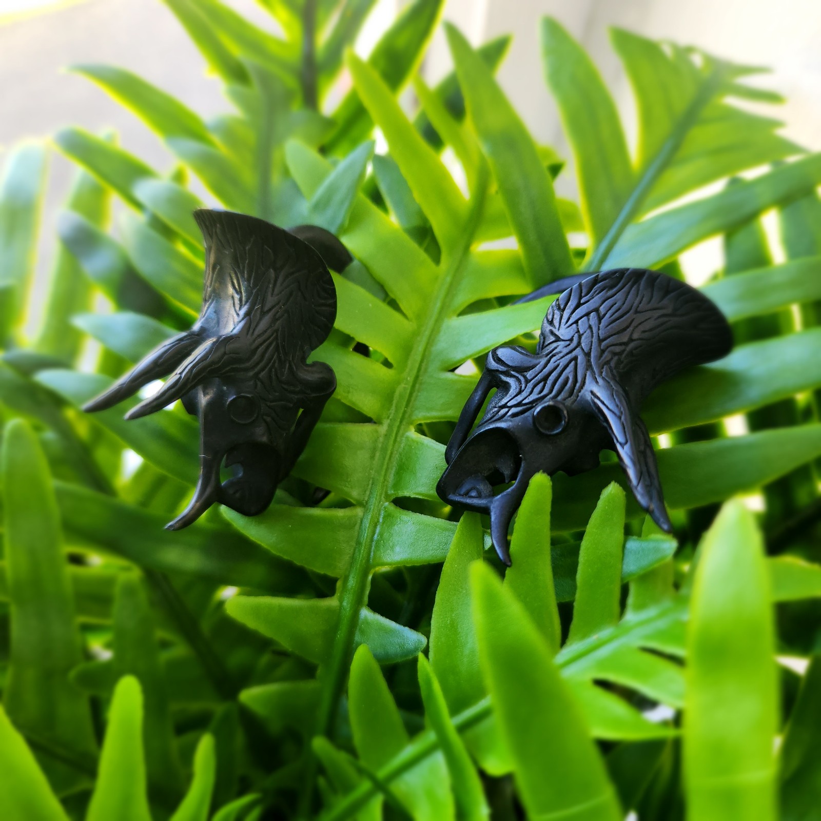 Gunmetal Triceratops ear weights by Tawapa
