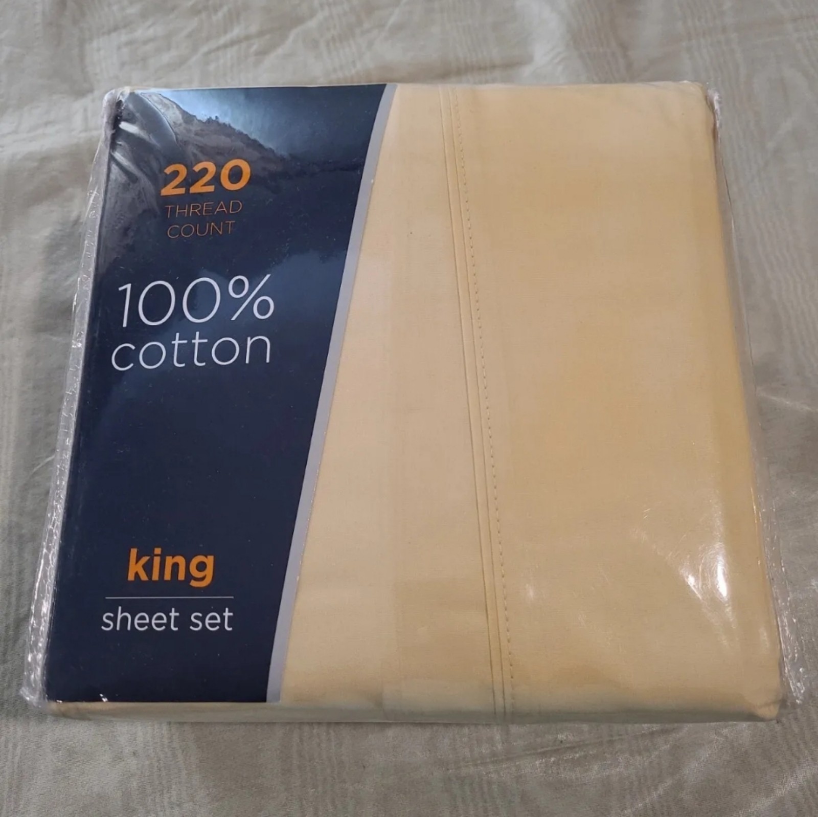 220-Thread-Count 100% Cotton King Sheet Set YELLOW