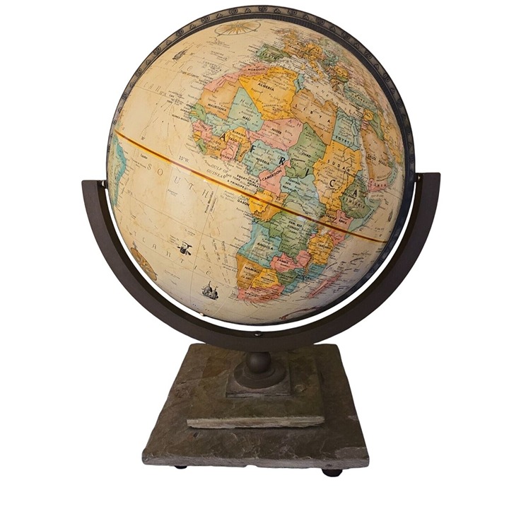 Vintage Globe Replogle 12 inch Diameter World Classic Series Stone Slate Base