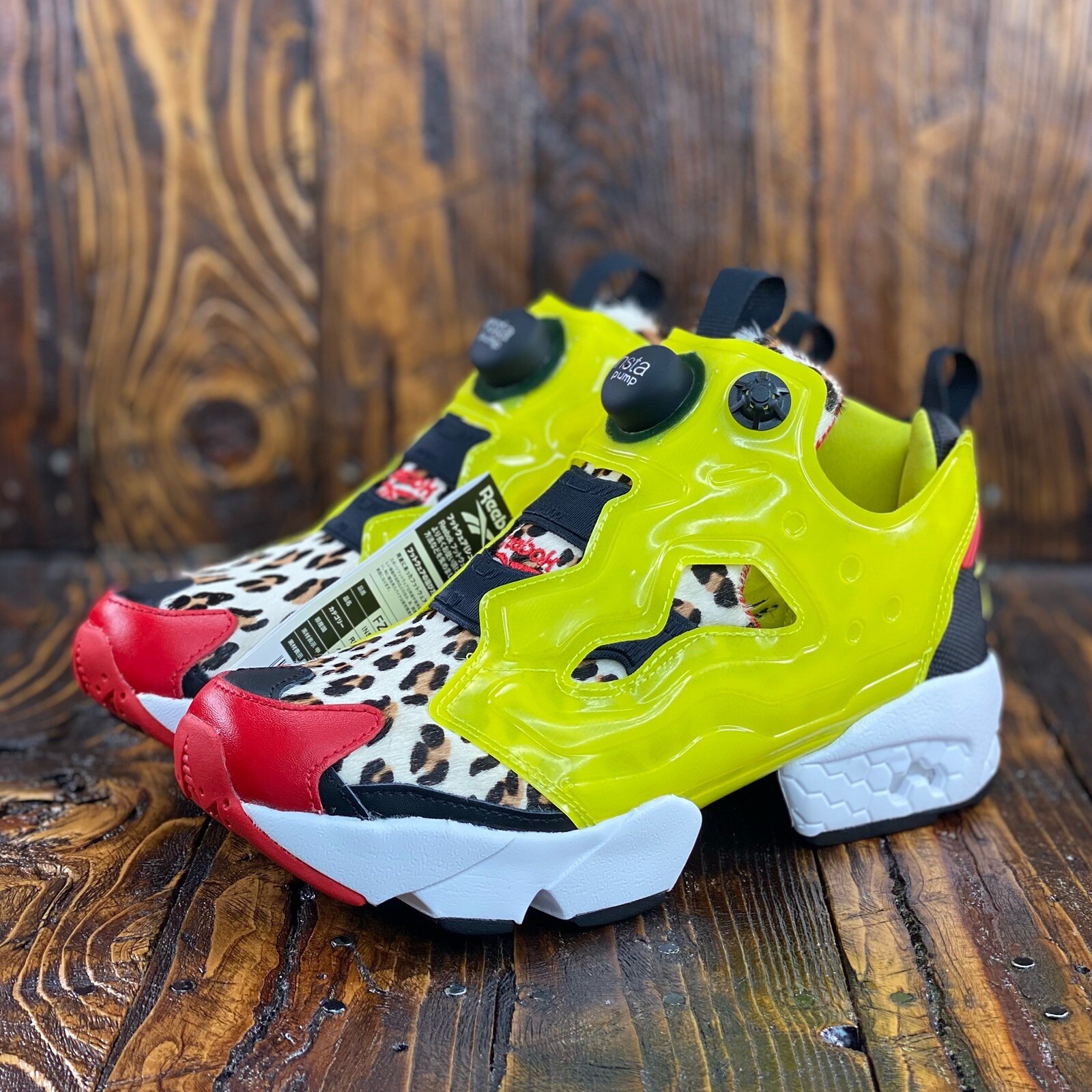 Reebok Instapump Fury atmos Citron Animal Women's Sneaker FZ4432 Sz 6.5 / Men 5