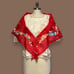 Handpainted Filipiniana Alampay Floral Shawl Maria Clara Red Pañuelo L/XL Silk