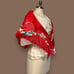 Handpainted Filipiniana Alampay Floral Shawl Maria Clara Red Pañuelo L/XL Silk
