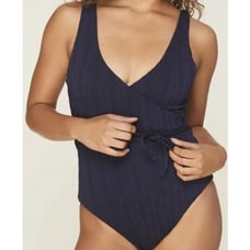 Andie The Belmar One Piece Swimsuit In Navy Eyelet M NWT