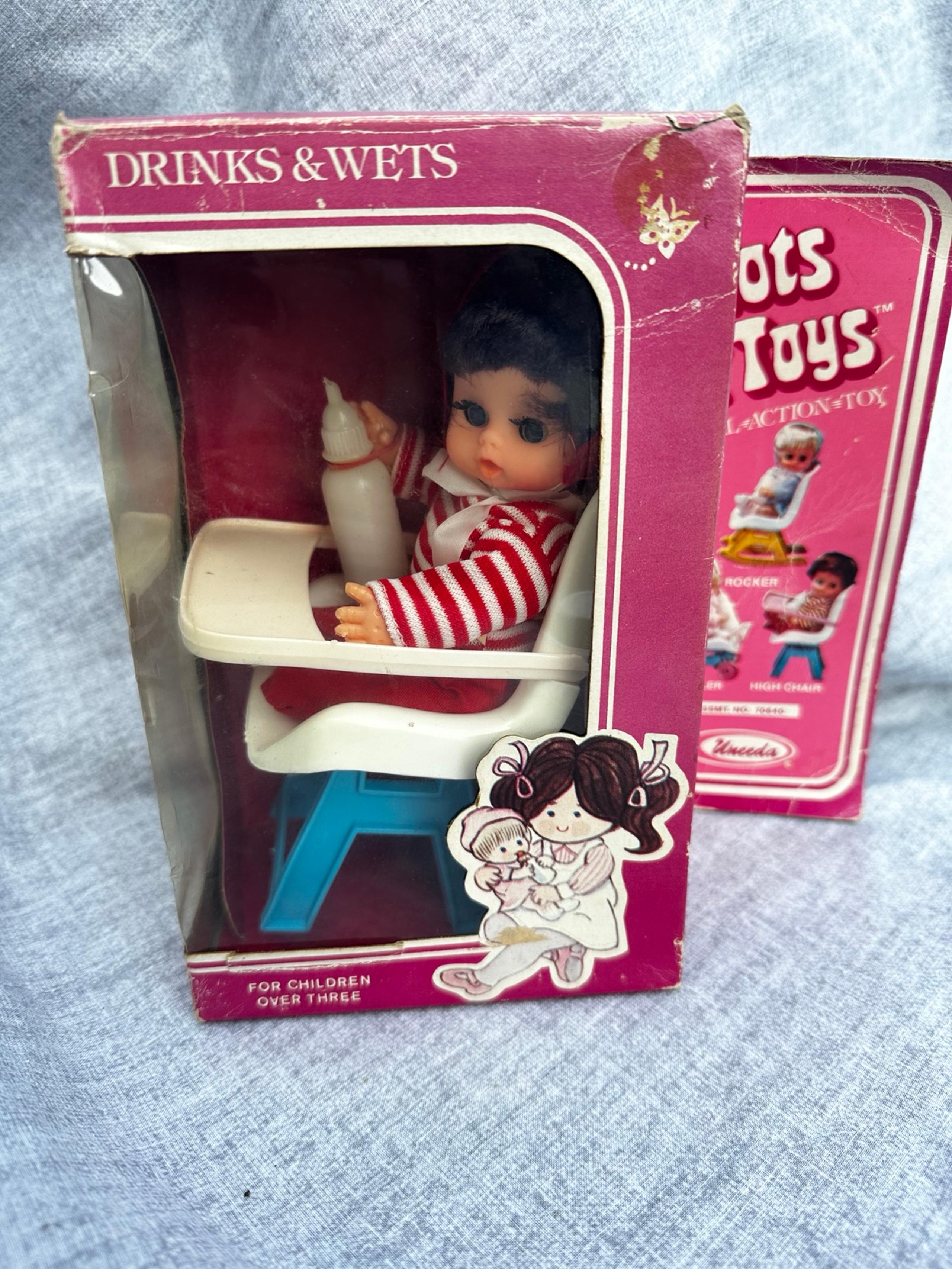 uneeda drinks and wets doll high chair tots n toys still in original packaging