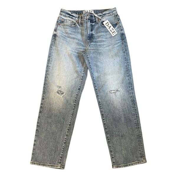 Daze Denim Backstage Mid Ride Straight Jeans Time Out Stone Wash Denim 5-Pocket