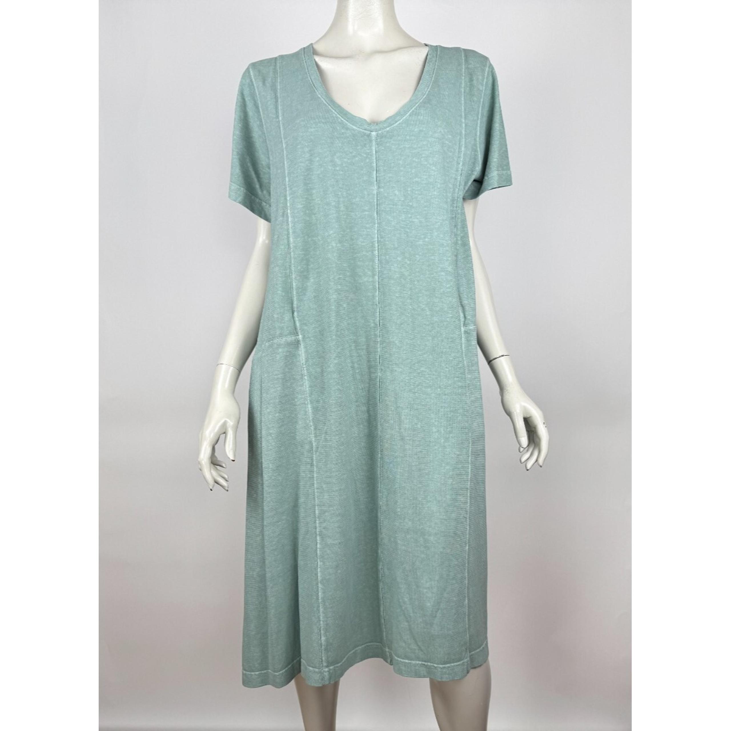 Poetry Hemp Organic Cotton Shift Dress Women US 12 NWT Short Sleeve Pockets