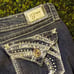 Grace in LA Low Rise Cropped Bling Jeans Size 25