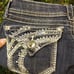 Grace in LA Low Rise Cropped Bling Jeans Size 25