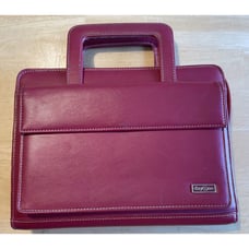 Franklin Covey Day One Planner 7 Ring Binder Organizer Zip Purse w/Handles Red