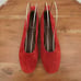 Born Womens Boca Flats Slip On Shoes Red Suede Round Toe Size 9.5M