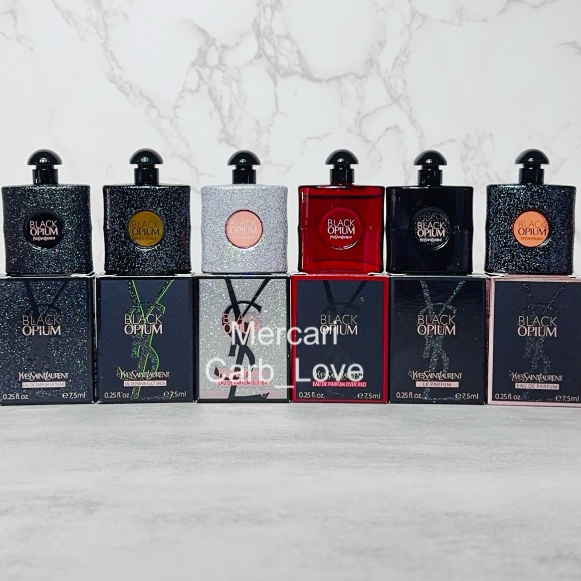 YSL Black Opium Collection 6-Pc MINIATURE Perfume Set 0.25oz /7.5mL Each Dabbers