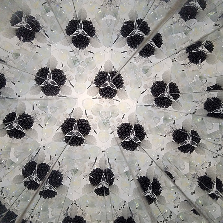 Carolyn Bennet Handheld Kaleidoscope Black White Beads