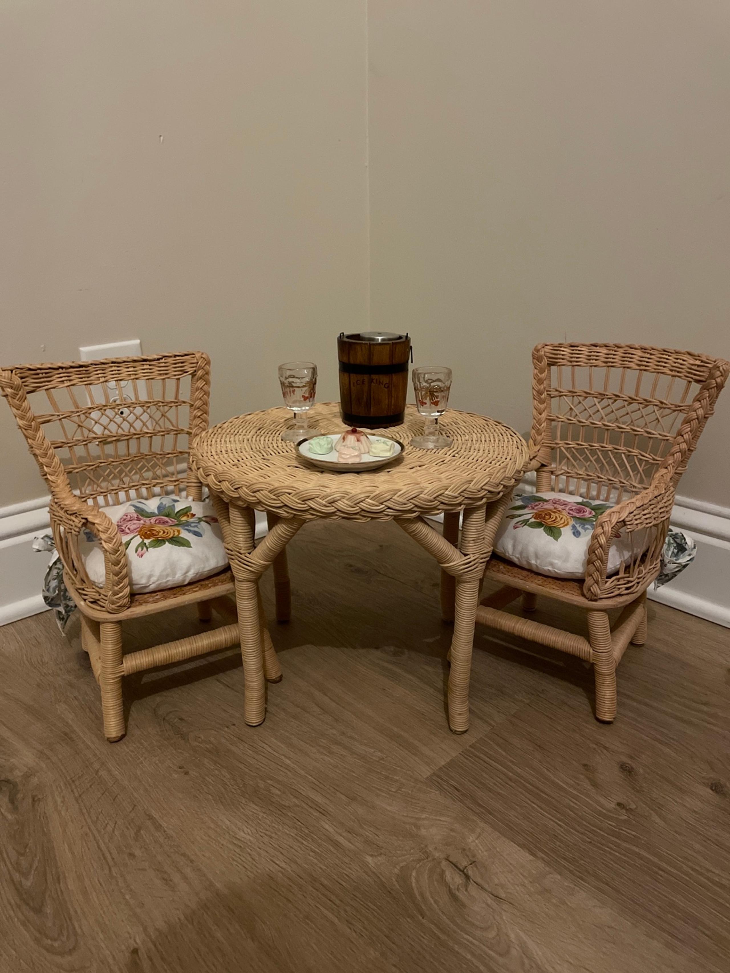 American Girl Samantha’s Birthday Set - Wicker Table and Treats -Retired