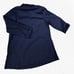Y2K Navy Blue Half Button Roll Tab Sleeves Pockets Linea Tunic Blouse Size Large
