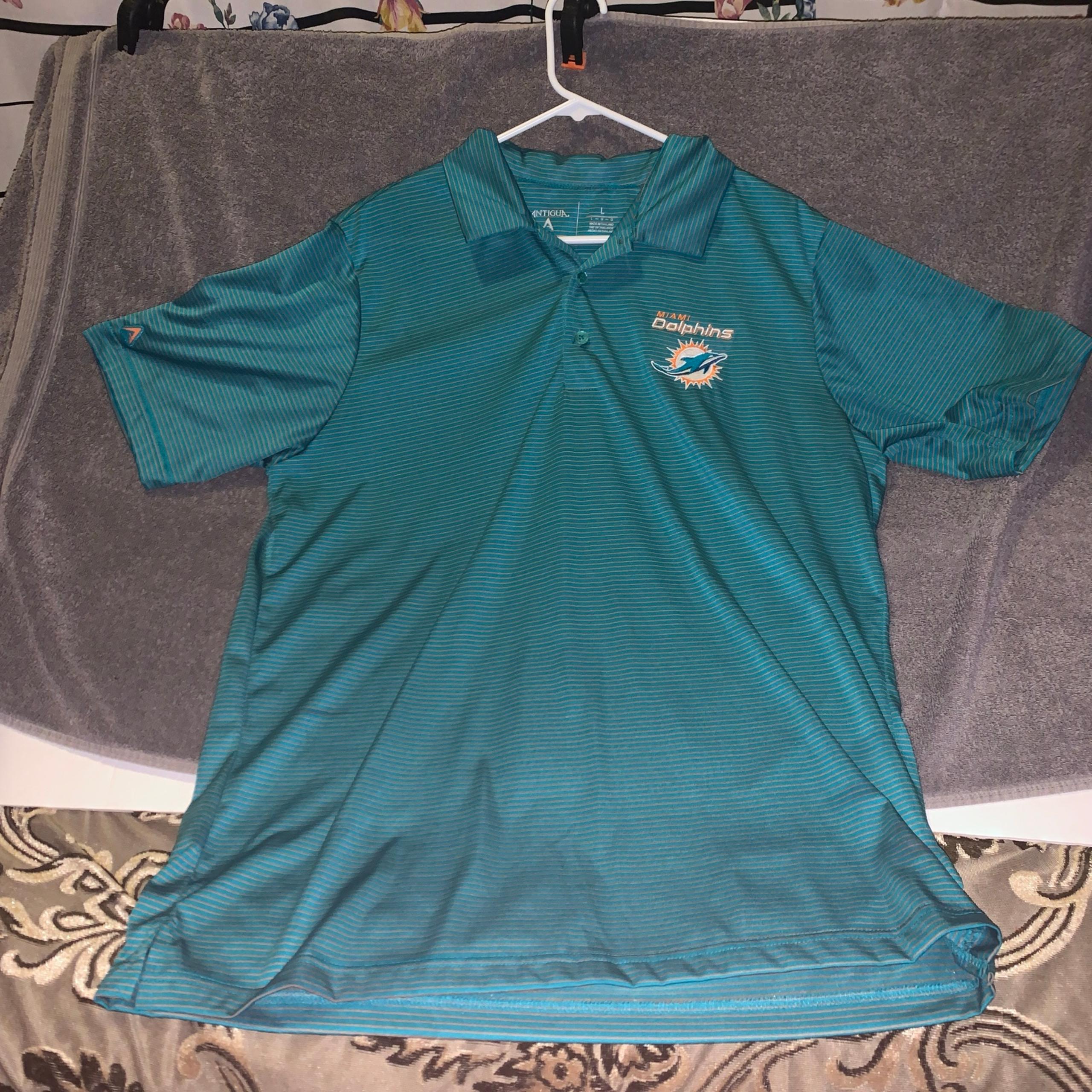 Men's Antigua Aqua Miami Dolphins Esteem Polo Large