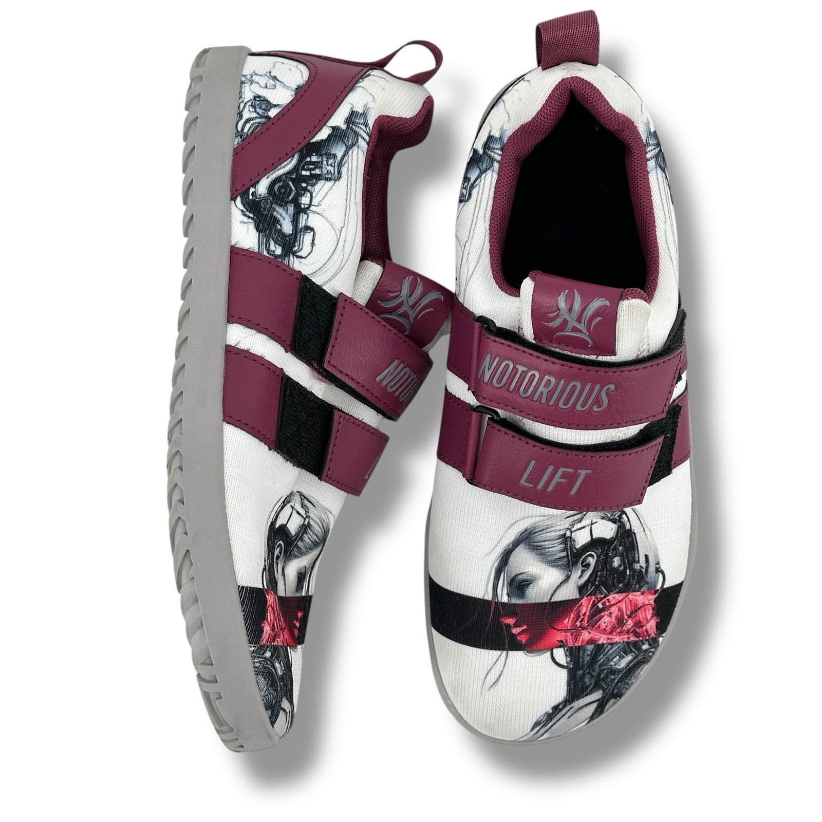 Notorious Lifters Gen 2X Gym Lift Sneaker Shoes Cyberpunk Pink Print Sz 40 8.5