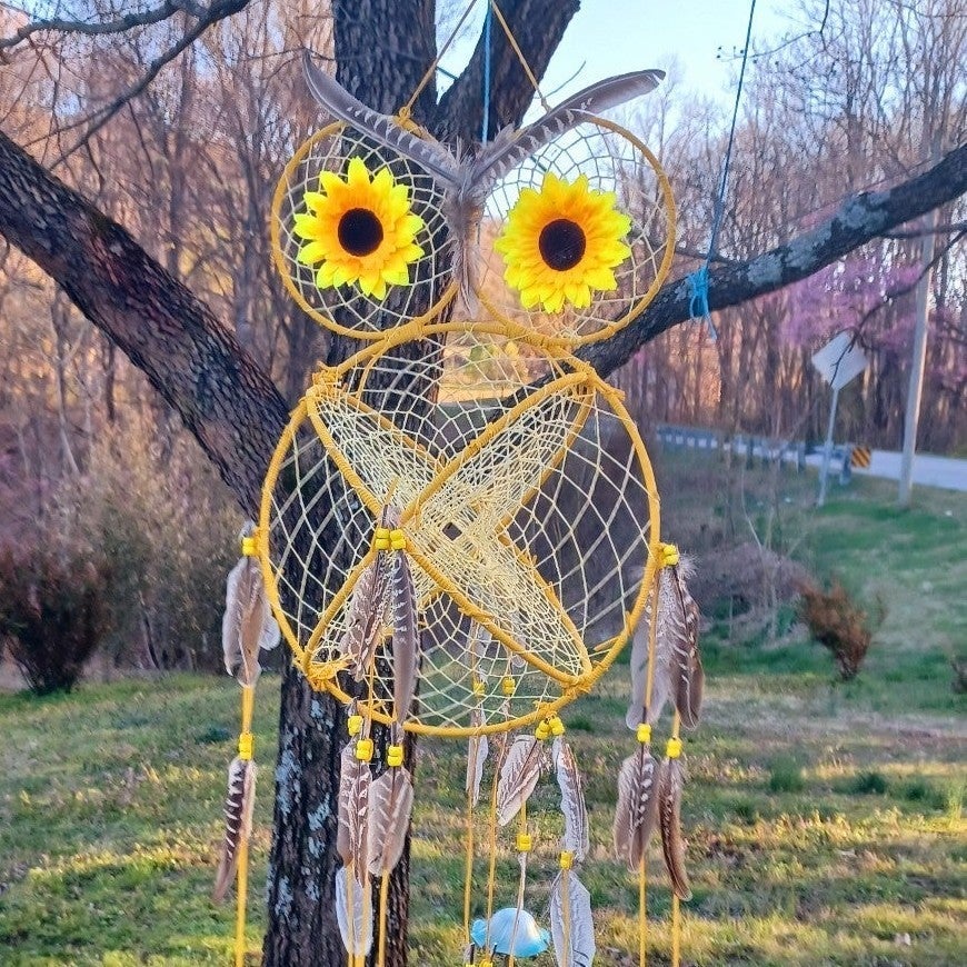 Sunflower owl 3d dream catcher