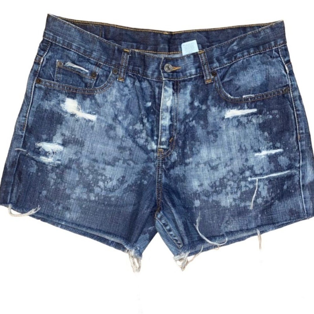 Levi’s 515 Upcycled Distressed Bleached Denim Shorts