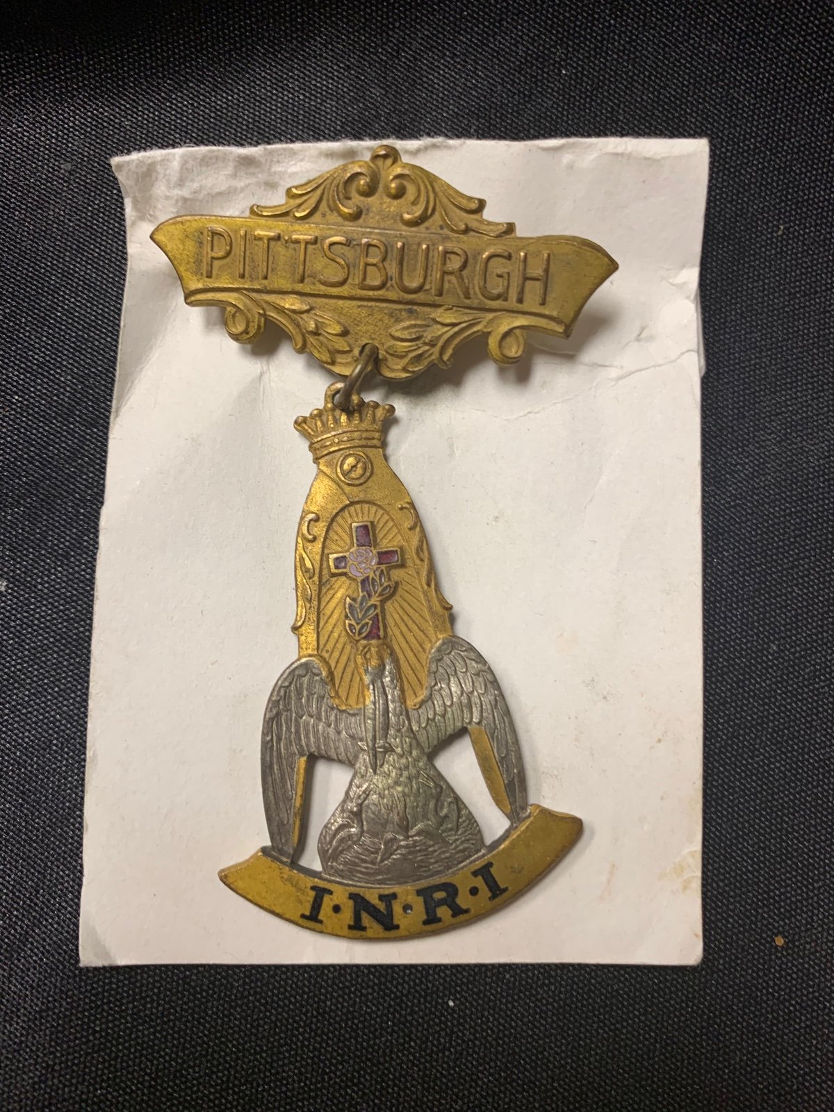 Antique mystic rare Masonic “Order of the Pelicans” pin/metal RARE!