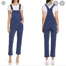 3x1 Rose Cropped Denim Overalls Small