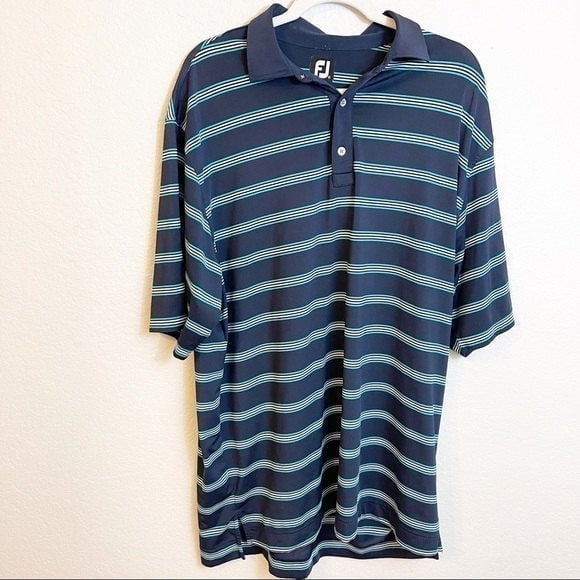 FootJoy Striped Navy Golf Polo XL