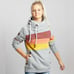 WANAKOME Abigail Hooded Sweatshirt in Heather Grey Orange Striped SZ L