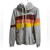 WANAKOME Abigail Hooded Sweatshirt in Heather Grey Orange Striped SZ L