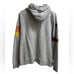 WANAKOME Abigail Hooded Sweatshirt in Heather Grey Orange Striped SZ L