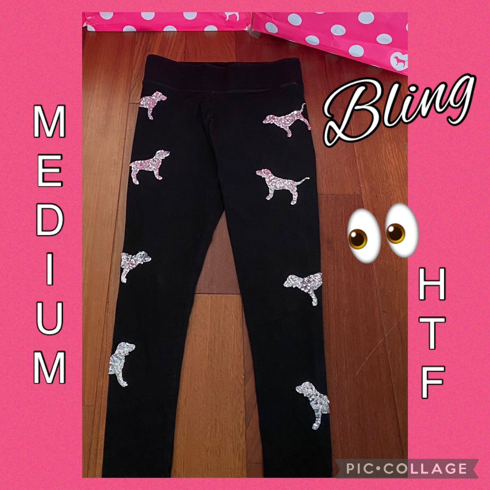 VS PINK BLING Pup Dog Leggings - MEDIUM- HARD TO FIND