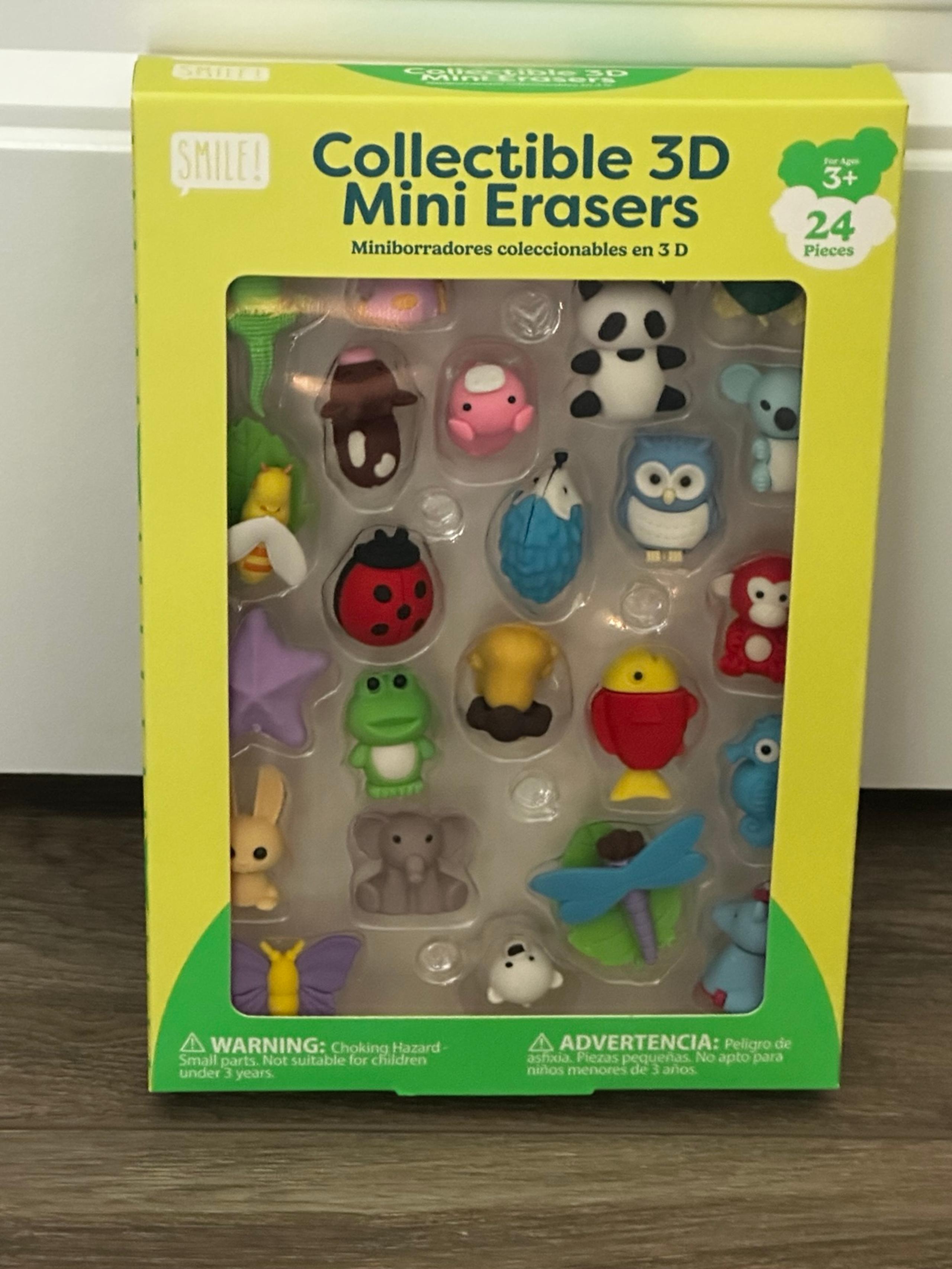Collectible 3D Mini Erasers Animal Set
