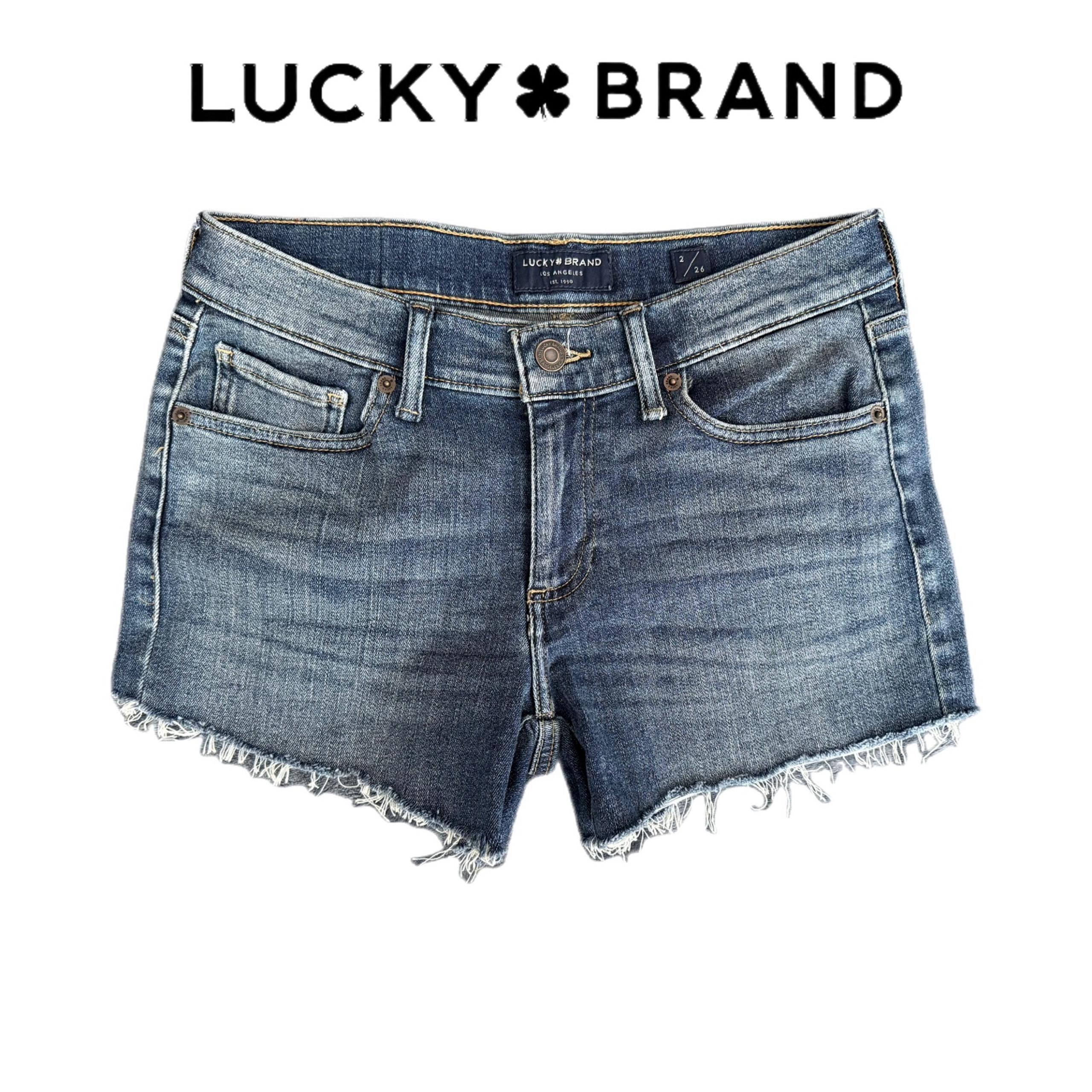Cut Off Jean Shorts. Mid Rise. Medium Wash Blue. Size 2 / 26 - Lucky Brand