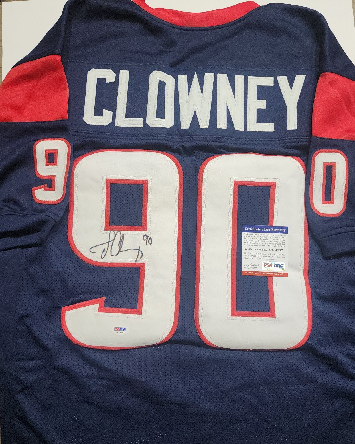 Jadeveon Clowney Autographed Jersey PSA/DNA Sticker Houston Texans