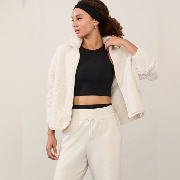 NWT Athleta cloud fleece full zip size Large