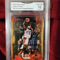 2003 lebron james rookie ud freshmen year cavs lakers nba grade 10