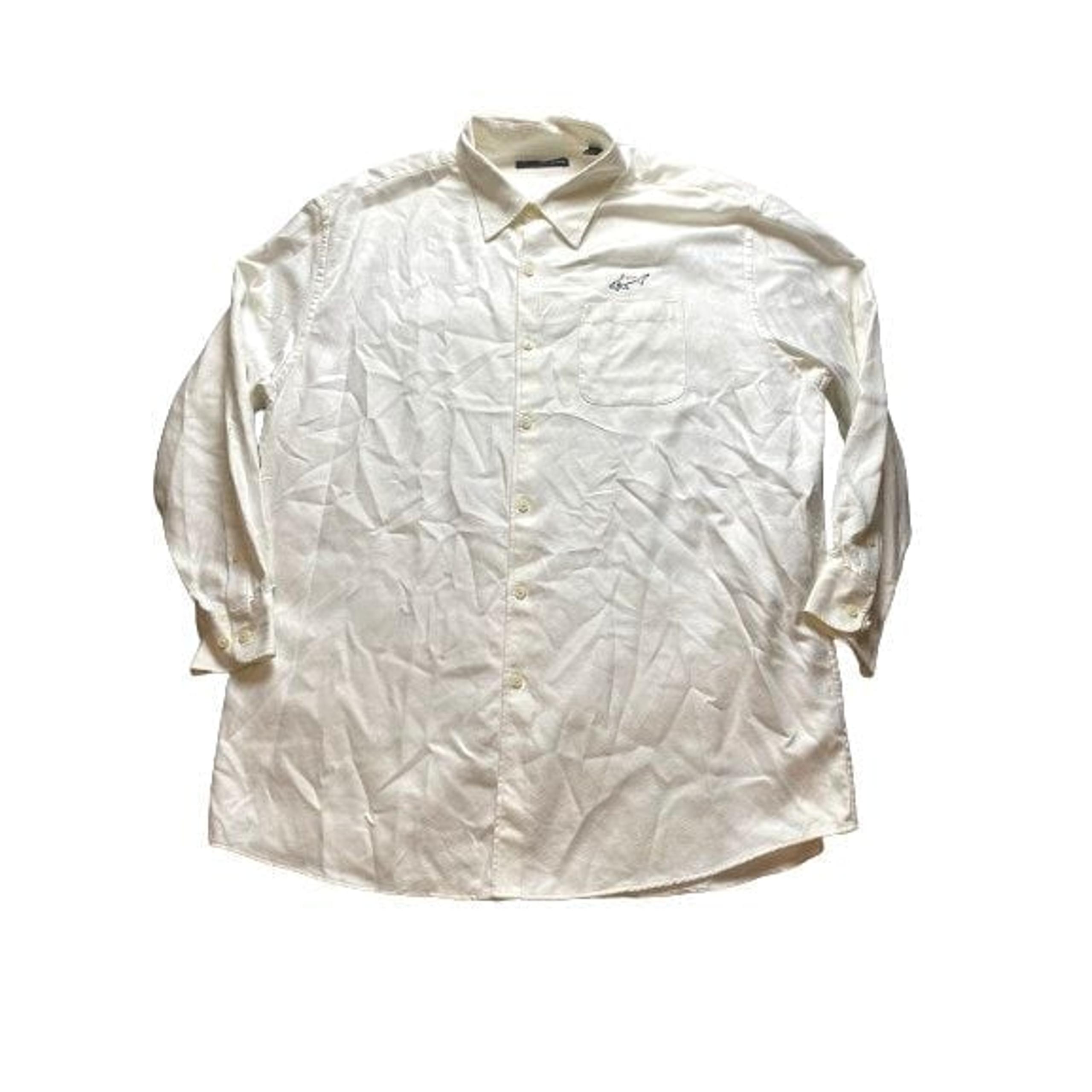 Greg Norman Shirt Adult 2XL XXL White Textured Button Up Shark Sporty Casual Men