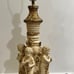 Set of Neoclassical Antique Itailan Ceramic Gold Gilt Cherub Lamps