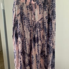 DKNY Womens Printed Pink Purple Pull On Culottes Skirt Size Medium